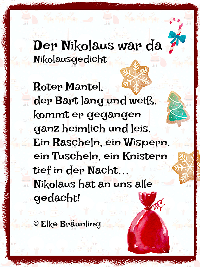 Der Nikolaus War Da. Kleines Nikolausgedicht