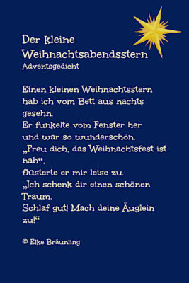 Der kleine Weihnachtsabendstern. Ein klitzekleines Weihnachtssternengedicht